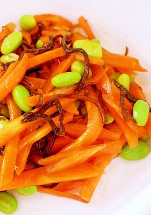 人参と枝豆の塩昆布あえ-レシピのメイン写真