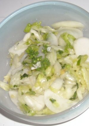 青じそ＆バジルの花風味キャベツ＆大根漬け-レシピのメイン写真