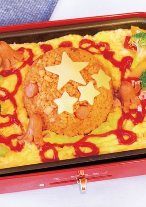ホットプレートでオープンオムライス-レシピのメイン写真