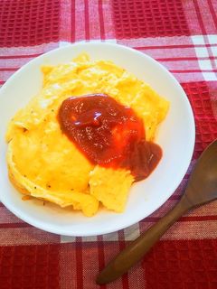 卵焼きフライパンで!とろとろオムライス-レシピのメイン写真