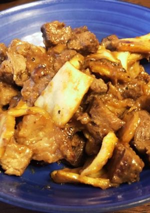 ステーキ簡単リメイク生姜焼き-レシピのメイン写真