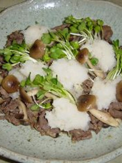牛肉ときのこの大根おろしかけ-レシピのメイン写真