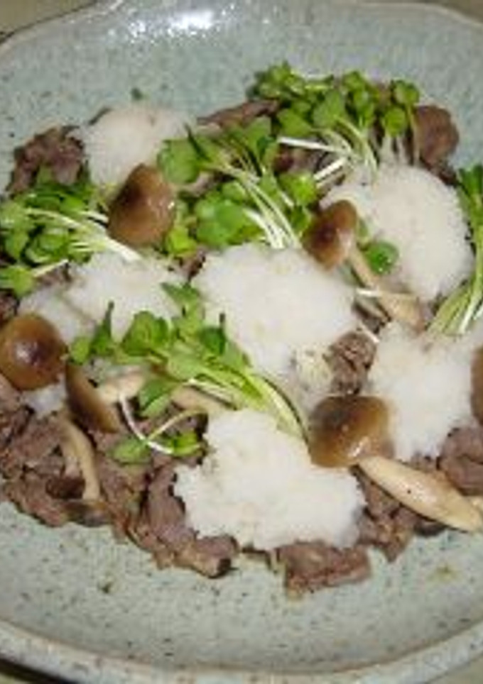 牛肉ときのこの大根おろしかけ-レシピのメイン写真