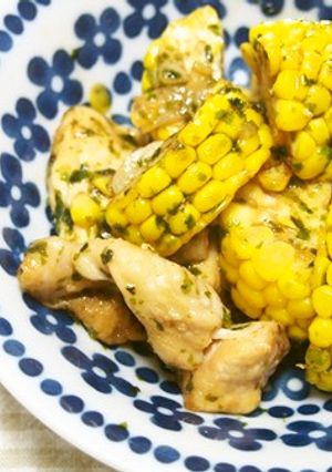旬のトウモロコシと胸肉のアオサ照り焼き♪-レシピのメイン写真