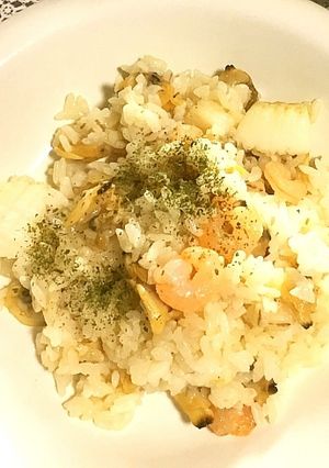 簡単　シーフードピラフ　フライパンで-レシピのメイン写真