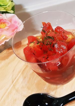 トマトの冷製スープ～ところてん仕立て～-レシピのメイン写真