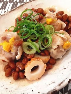 簡単♡焼売と竹輪の納豆和え♡-レシピのメイン写真