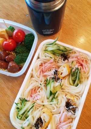 お弁当(7/13)ひやむぎ-レシピのメイン写真