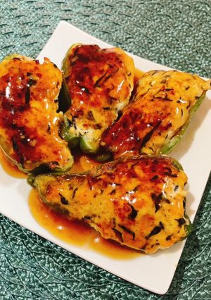 ☆★豆腐とひじき入りピーマンの肉詰め☆★-レシピのメイン写真
