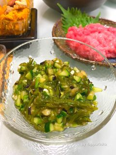 簡単おつまみ☆夏野菜で!ごちそうめかぶ-レシピのメイン写真