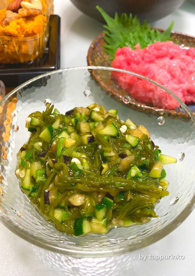 簡単おつまみ☆夏野菜で！ごちそうめかぶ-レシピのメイン写真