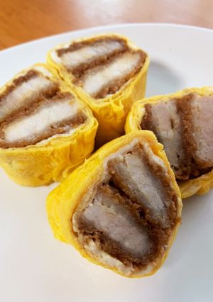 お弁当にソースカツ入り卵焼き-レシピのメイン写真