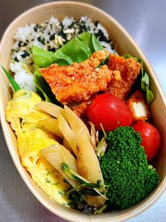 豆苗 じゃがいも ベーコン炒め弁当-レシピのメイン写真