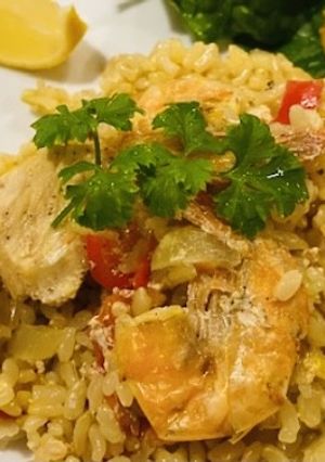 炊飯器で簡単に絶品玄米パエリア-レシピのメイン写真