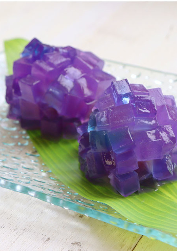 夏の和菓子　あじさい羹-レシピのメイン写真