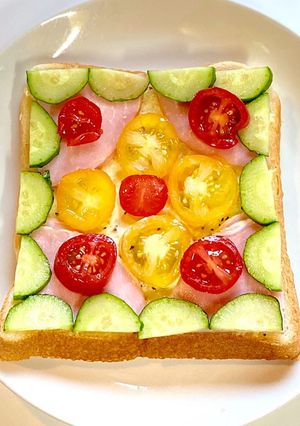 食べにくいけど綺麗なオープンサンド②-レシピのメイン写真