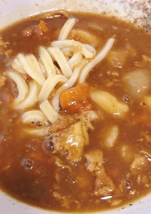 残り物のカレーでカレーうどん♪-レシピのメイン写真