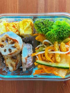 れんこん挟み焼きで簡単ダイエット弁当⑧-レシピのメイン写真