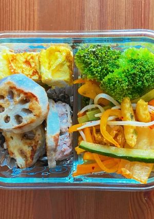 れんこん挟み焼きで簡単ダイエット弁当⑧-レシピのメイン写真