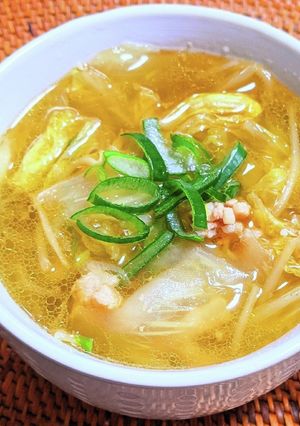 豚ミンチと白菜・もやしのスープ-レシピのメイン写真