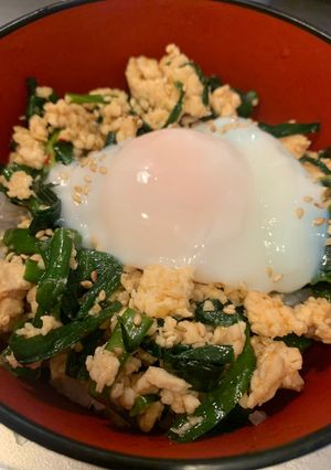 簡単美味しい！ニラそぼろ丼-レシピのメイン写真
