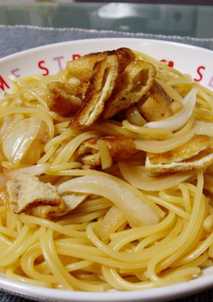 残った醤油で！油揚げの和風パスタ♪-レシピのメイン写真