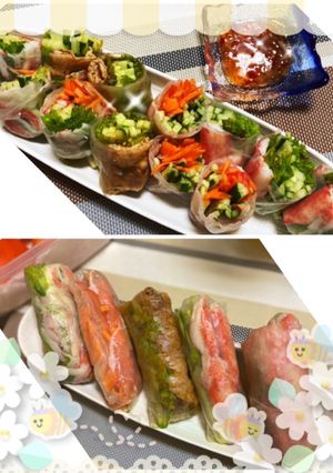 カニカマ 焼肉 生ハムの 生春巻き✩-レシピのメイン写真