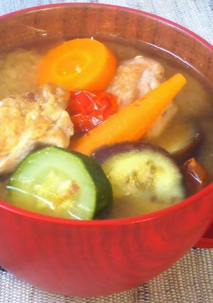鶏肉と野菜の味噌スープ-レシピのメイン写真