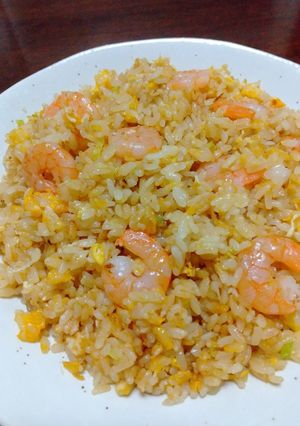 海老チャーハン(卵、ネギを入れて)-レシピのメイン写真