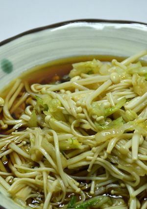 応用その2「白菜とえのきの酢の物」-レシピのメイン写真