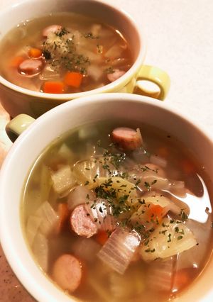 朝食にも♪野菜たっぷりコンソメスープ-レシピのメイン写真
