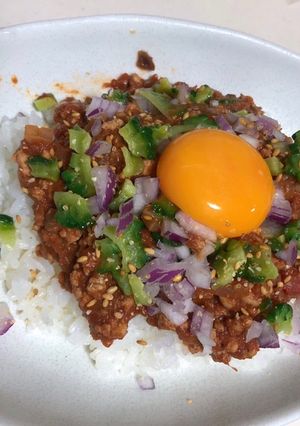 夏野菜の彩りキーマカレー-レシピのメイン写真