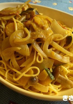 かぼちゃのカレーミルクパスタ-レシピのメイン写真