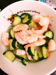 蒸しエビとキュウリの塩ダレごま油風味-レシピのメイン写真