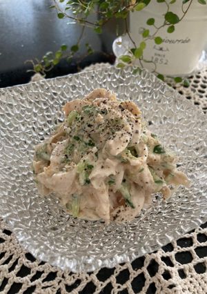 サラダチキンメーカーで胸肉と胡瓜のサラダ-レシピのメイン写真