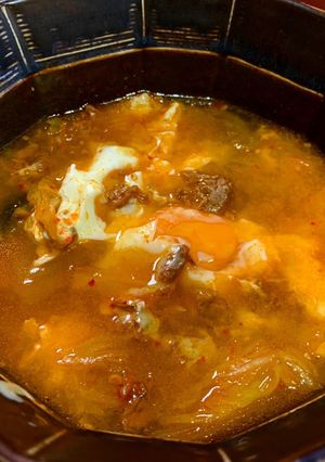 余った肉豆腐で！スンドゥブチゲ風-レシピのメイン写真