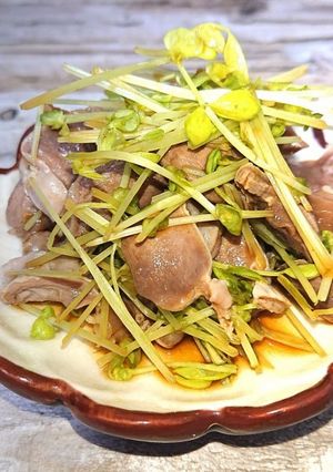 豆苗と砂肝の焼肉のたれ和え-レシピのメイン写真