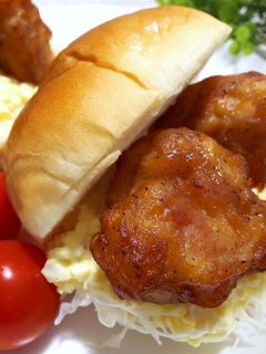 から揚げ と卵のロールパンサンド-レシピのメイン写真