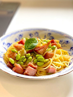 枝豆とペーコンのガーリック スパゲティ-レシピのメイン写真