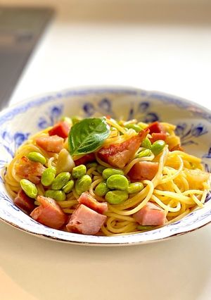 枝豆とペーコンのガーリック スパゲティ-レシピのメイン写真