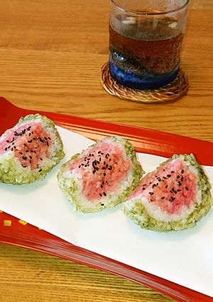 スイカおむすび♥️ビーツ汁&野菜汁編❗-レシピのメイン写真
