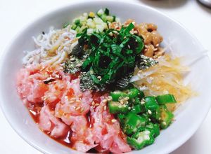まぐろ・納豆・オクラ・しらすのネバネバ丼-レシピのメイン写真