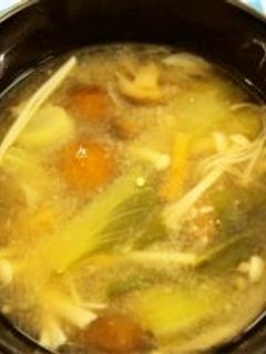 きのこと青菜の味噌汁 -レシピのメイン写真