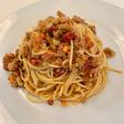 簡単でうまいパスタ!ミートペペロンチーノ