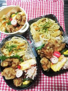 パパ&息子弁当 焼きうどん7/14-レシピのメイン写真