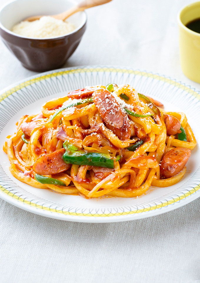 もちもち！ナポうどん-レシピのメイン写真