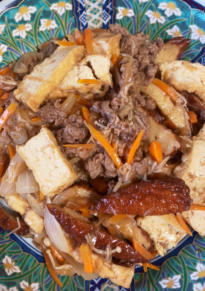 牛肉・厚揚げ・さつま揚げの焼肉のタレ炒め-レシピのメイン写真