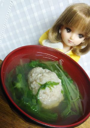 リカちゃん♡水菜とまぐろのつみれ汁ꕤ⠜-レシピのメイン写真