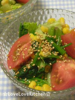 ほうれん草とレタスのナムルサラダ♪-レシピのメイン写真