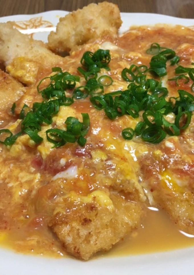 チキンカツの ふわとろ卵のトマトソース-レシピのメイン写真